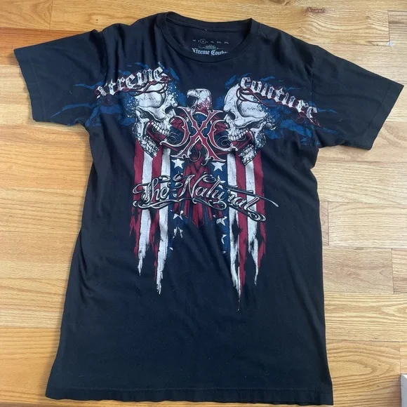 Affliction Xtreme Couture Tee Shirt Black Medium NWOT - Picture 1 of 3